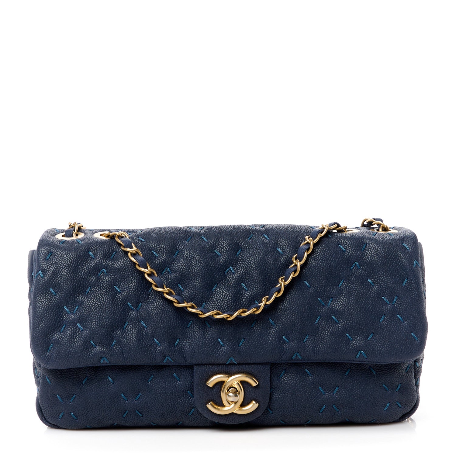 Chanel Caviar Wild Stitch Flap Navy 1 of 12