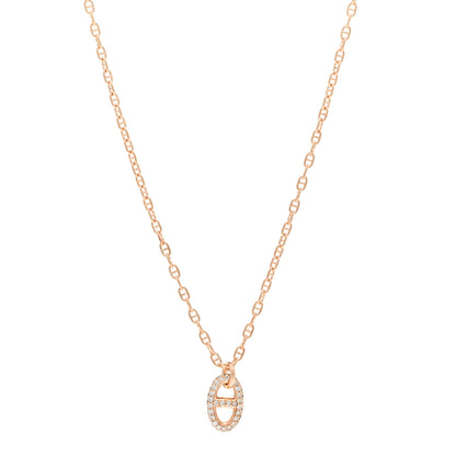 Hermes 18K Rose Gold Diamond PM New Farandole Pendant Necklace ST 1 of 5