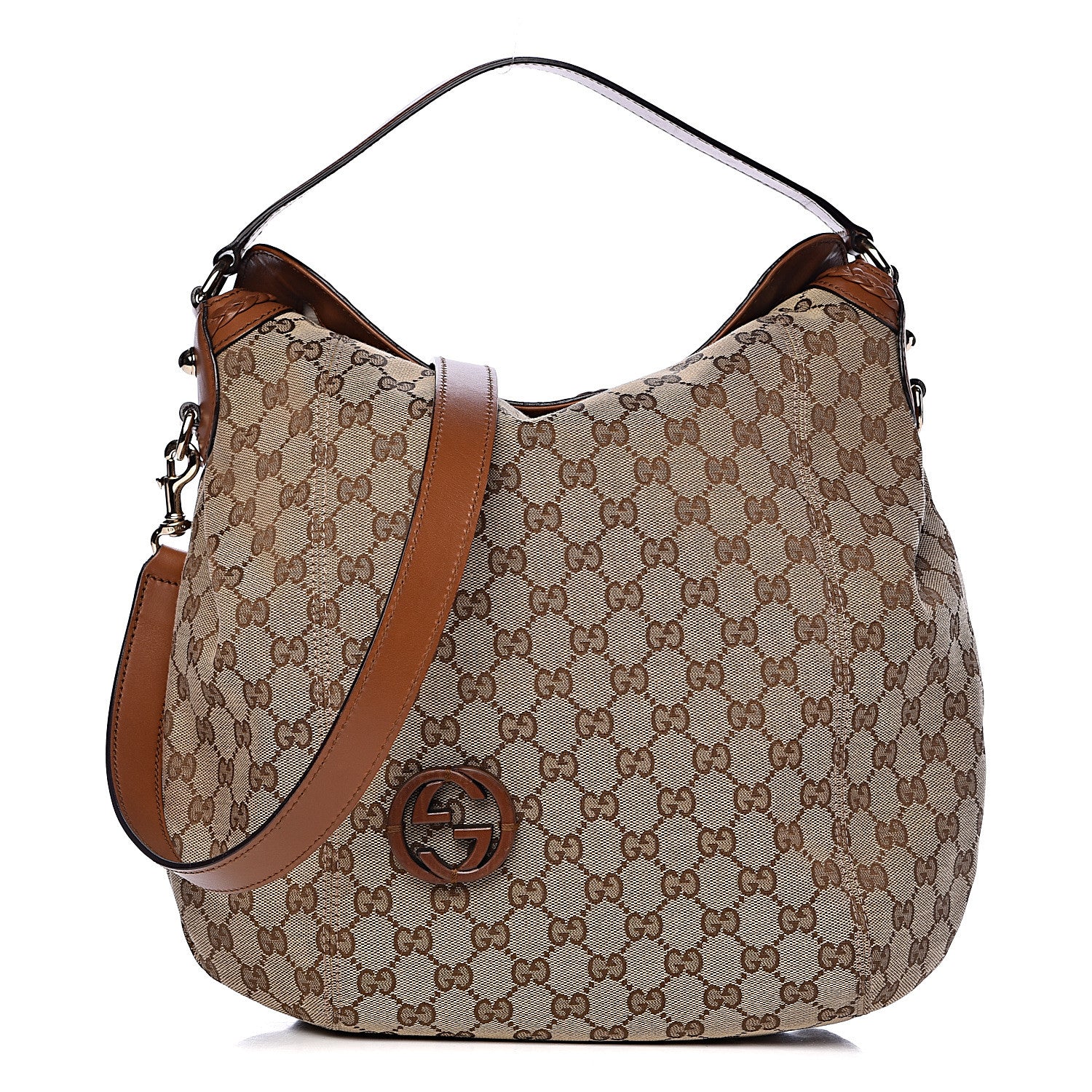 Gucci Monogram Medium Brick Lane Hobo Brown 1 of 12