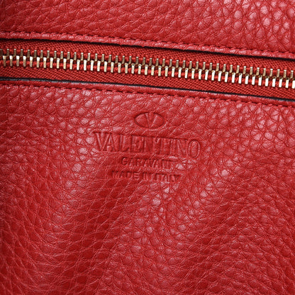Valentino Garavani Pebbled Calfskin Medium Rockstud Tote Rosso Valentino 7 of 9