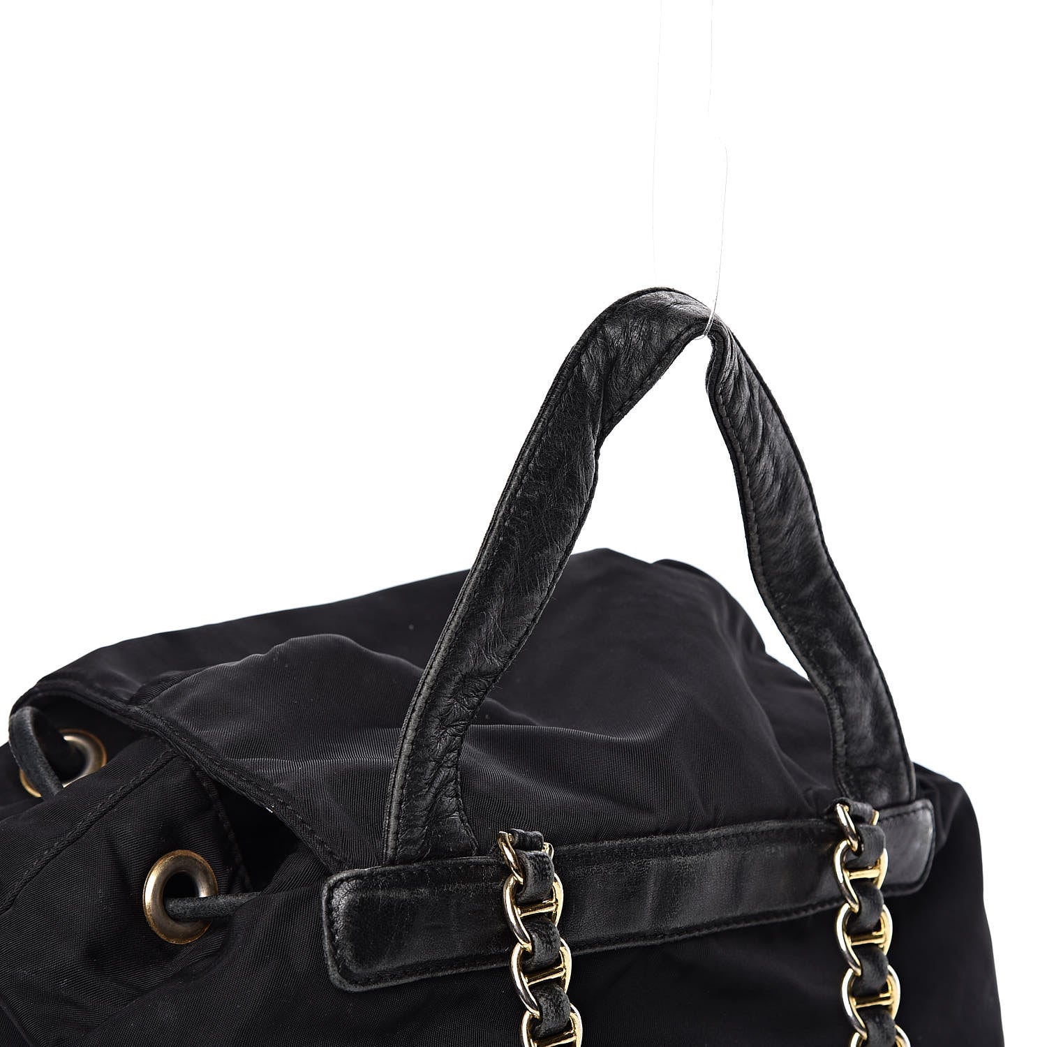 Prada Tessuto Nylon Vela Chain Backpack Black 14 of 17