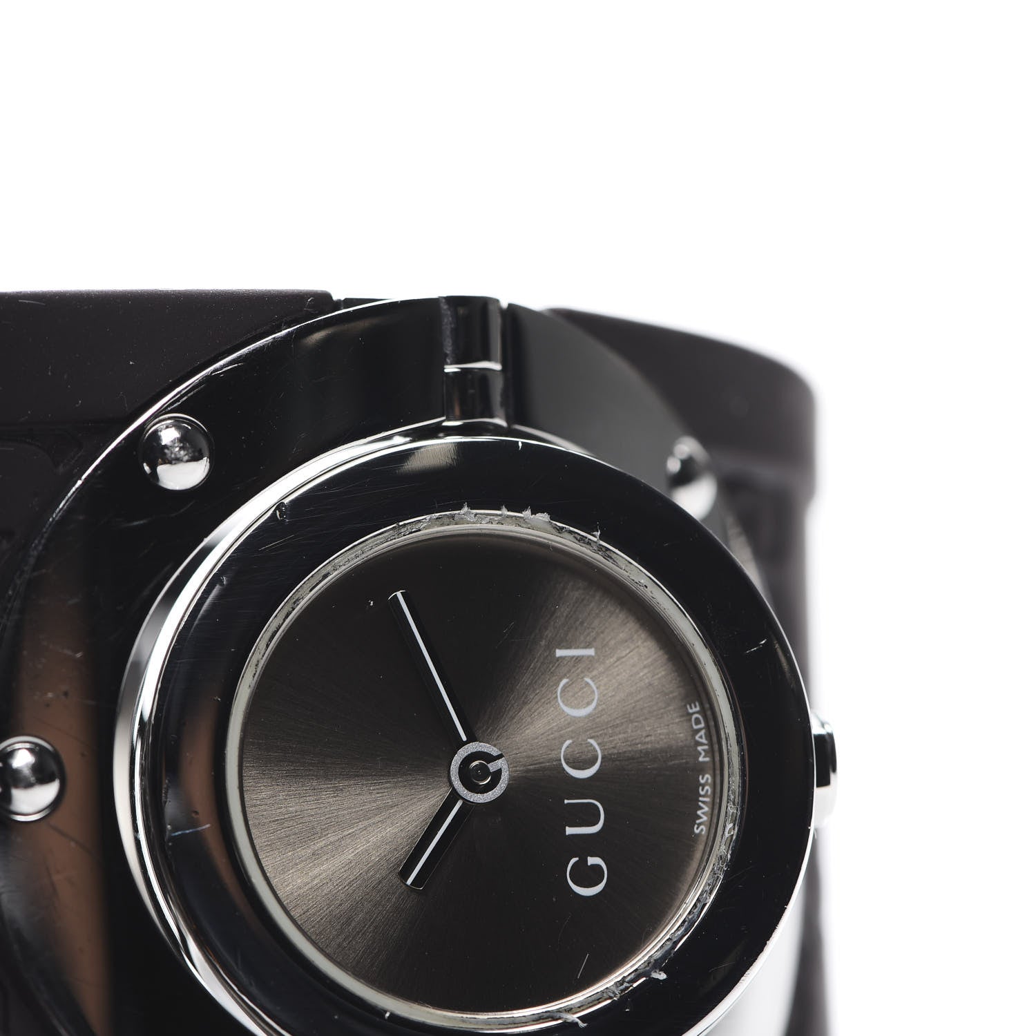 Gucci Stainless Steel Rubber 33mm Twirl Quartz Watch Brown 9 of 11