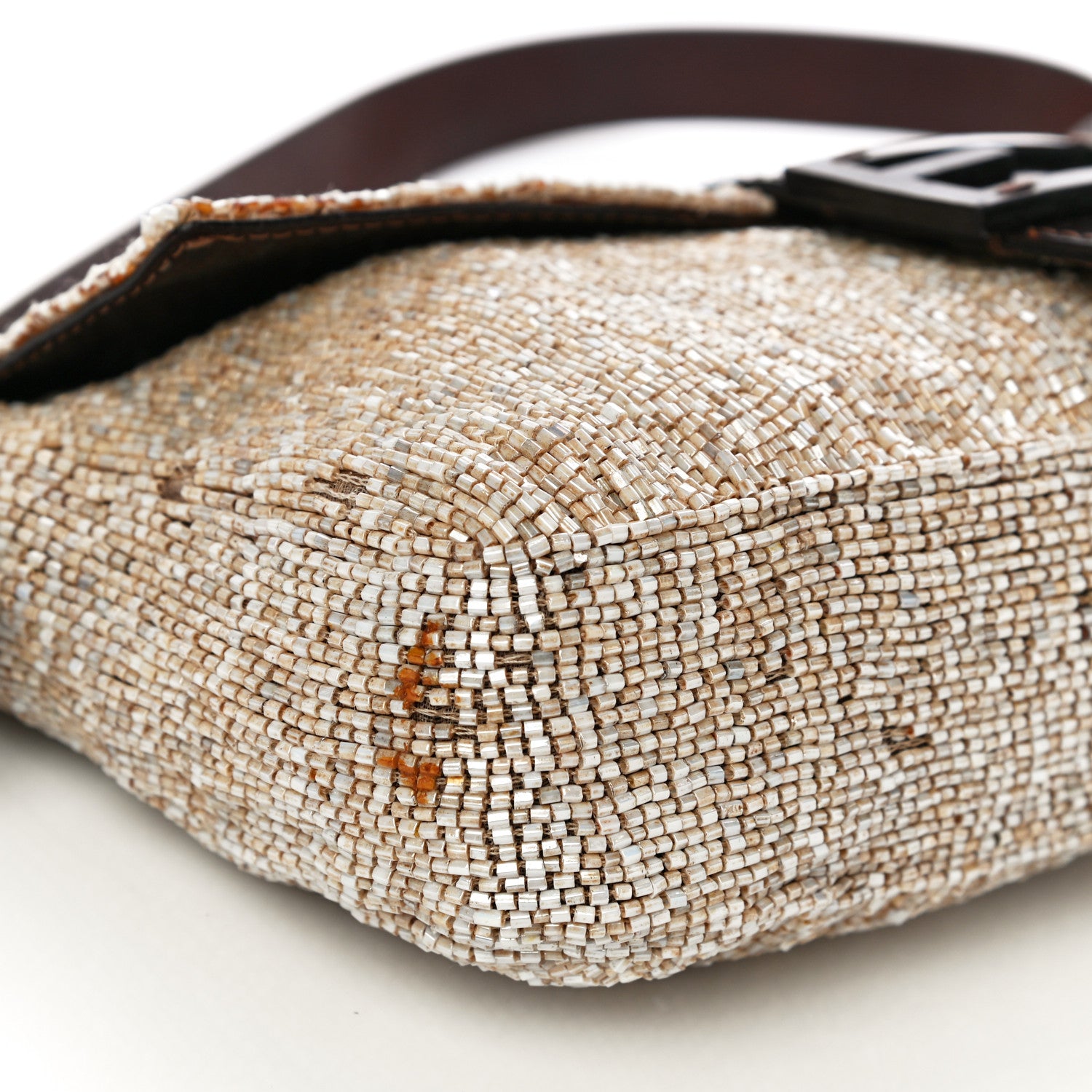 Fendi Beaded Baguette Beige 7 of 17