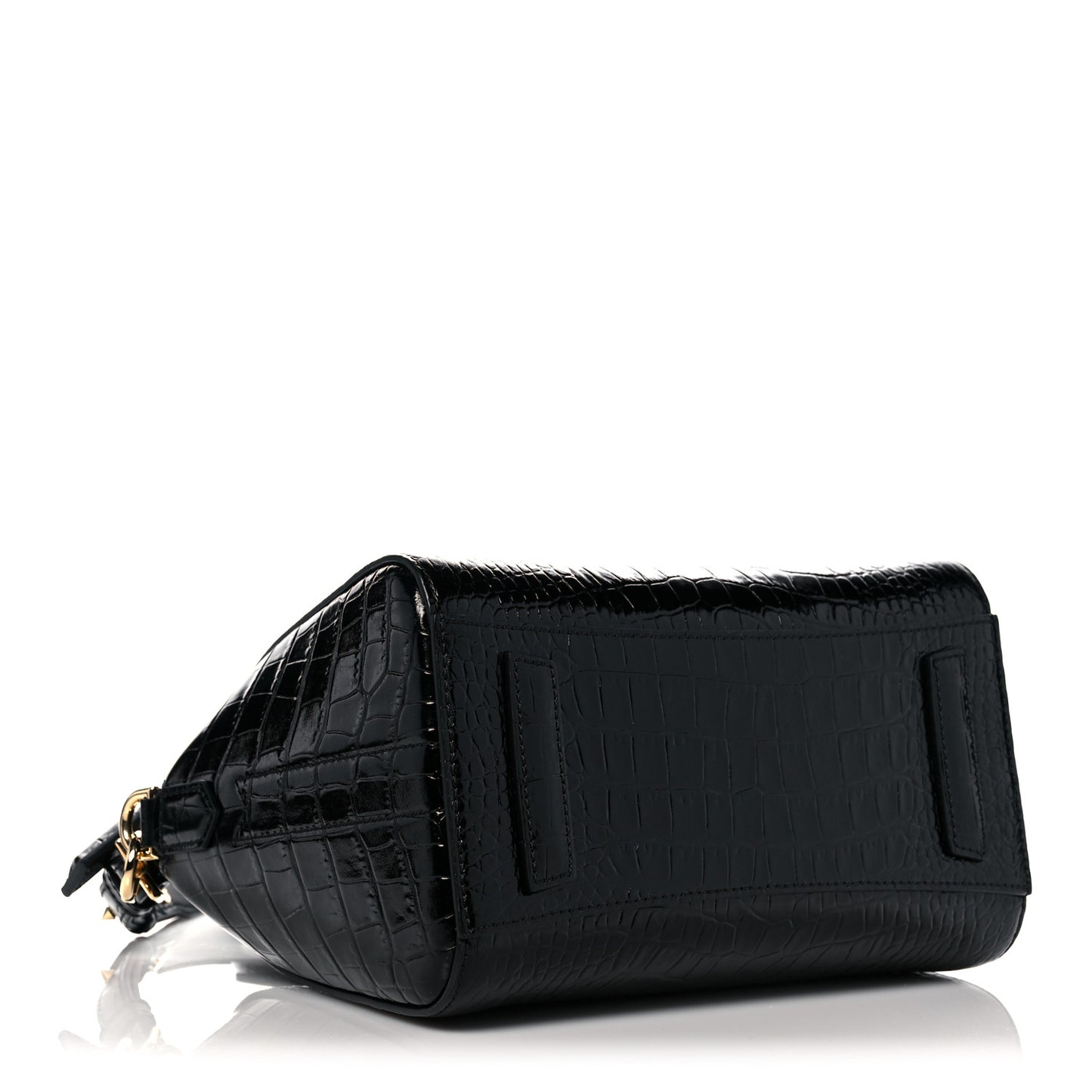 Calfskin Crocodile Embossed Mini Antigona Black
