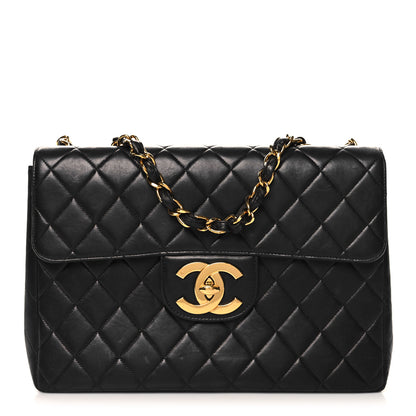 Chanel Lambskin Quilted Jumbo Single Flap Black 1 of 11