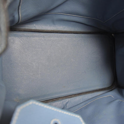 Hermes Togo Leather BIRKIN 35 Blue Jean Tote Bag 6 of 10