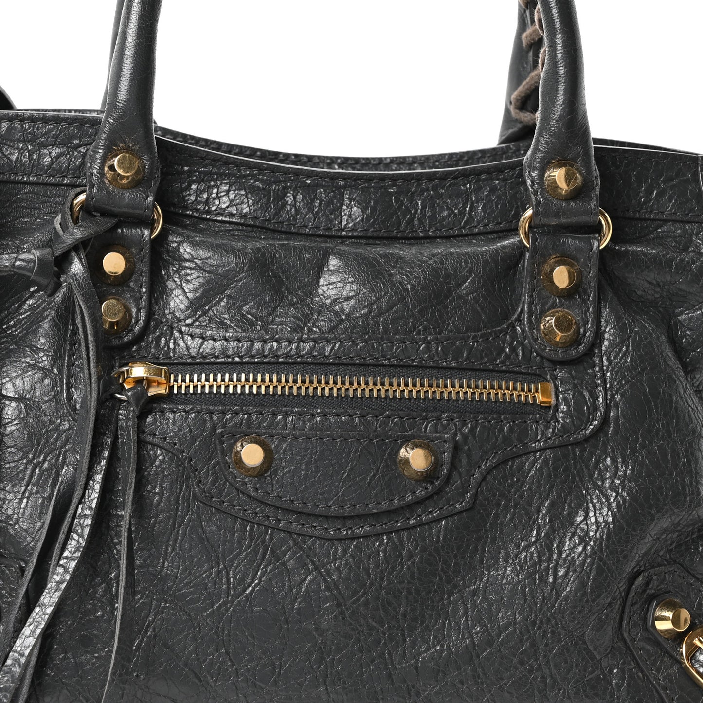 Agneau Classic Gold Hardware S City Gris Fossile