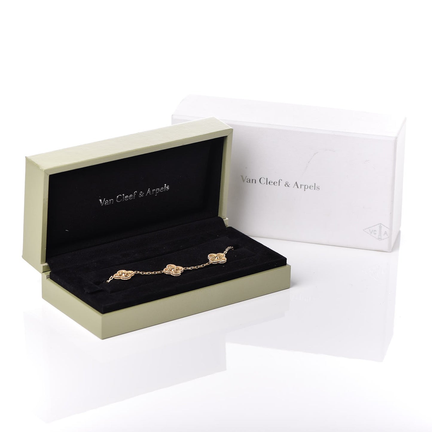 18K Yellow Gold 5 Motifs Vintage Alhambra Bracelet