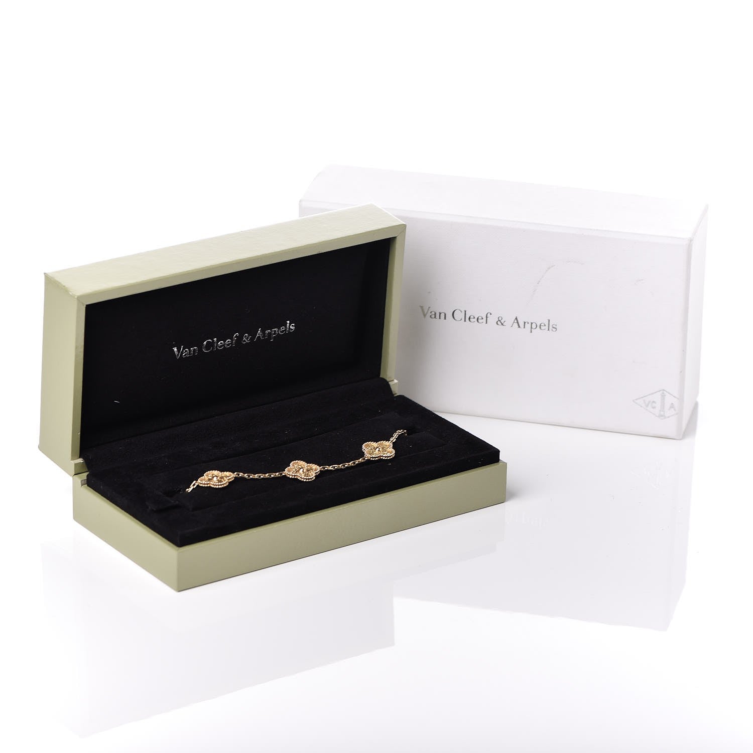 Van Cleef & Arpels 18K Yellow Gold 5 Motifs Vintage Alhambra Bracelet 5 of 5
