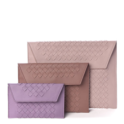 Bottega Veneta Nappa Intrecciato Three in One Nesting Pouch Magnolia Deco Rose Glicine 1 of 9