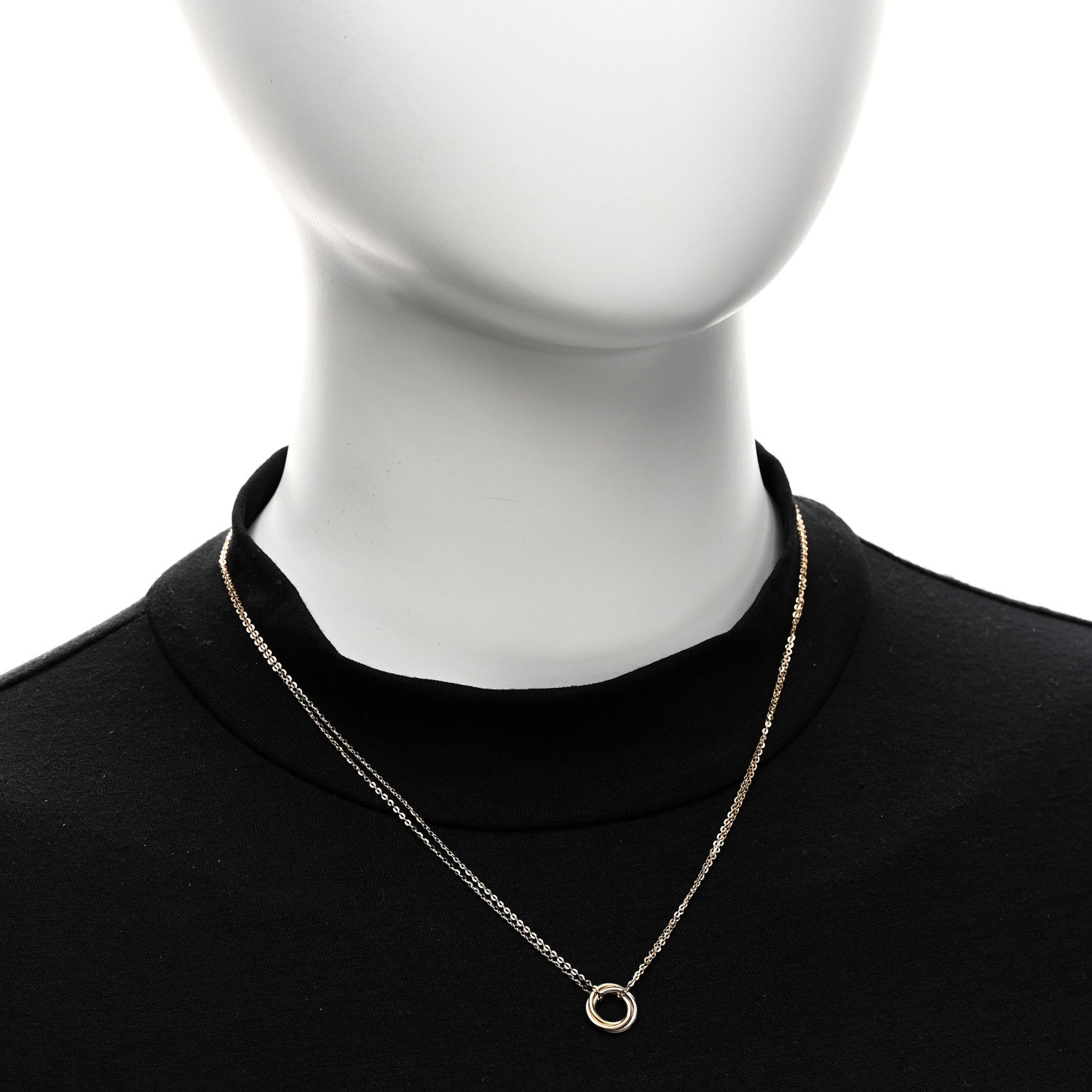 Cartier 18K Pink Yellow White Gold Trinity Double Chain Pendant Necklace 2 of 5