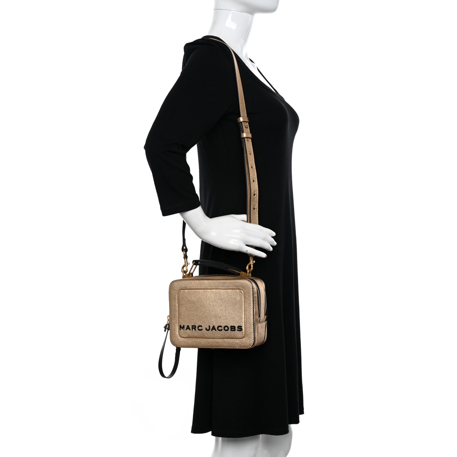 Marc Jacobs Metallic Calfskin The Box 20 Crossbody Gold 2 of 11