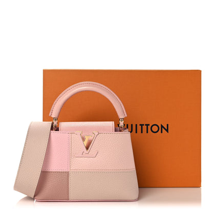 Louis Vuitton Taurillon Karung Patchwork Mini Capucines Pink 10 of 10