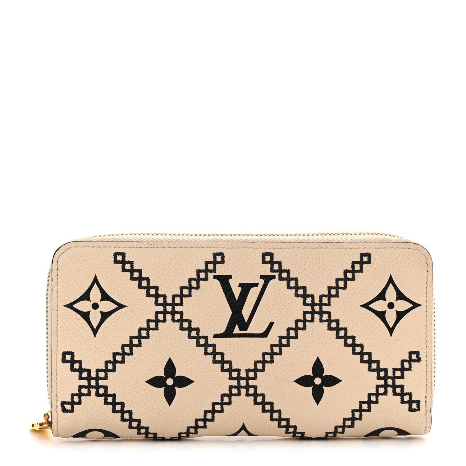 Louis Vuitton Empreinte Monogram Giant Broderies Zippy Wallet Cream Black 1 of 6