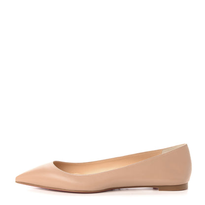 Christian Louboutin Shiny Nappa Ballalla Flats 40.5 Nude 1 of 8