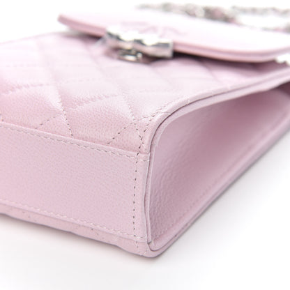 Chanel Grained Calfskin Quilted CC Box Clutch With Chain Rose 10 of 11