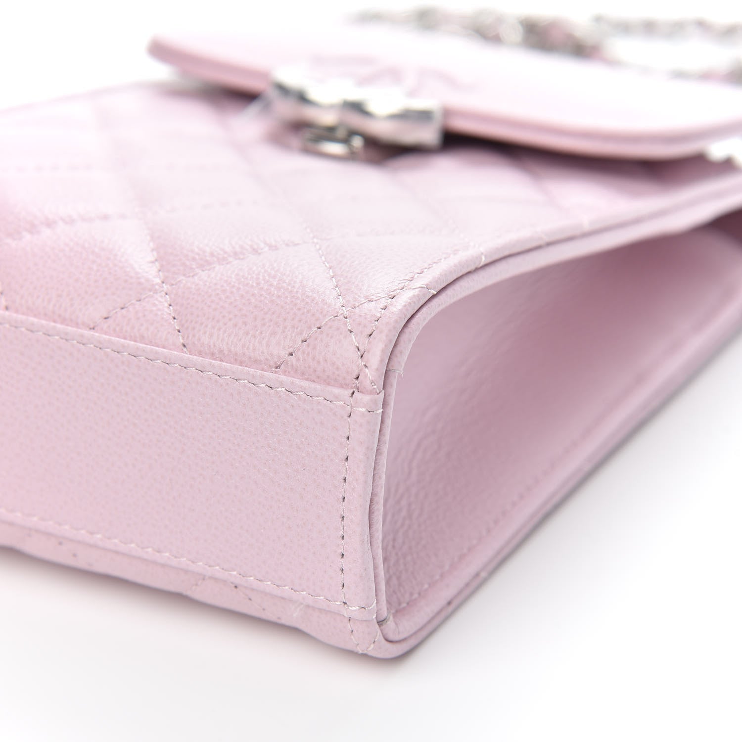 Chanel Grained Calfskin Quilted CC Box Clutch With Chain Rose 10 of 10