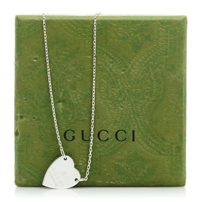 Gucci Sterling Silver Trademark Heart Pendant Necklace 5 of 5