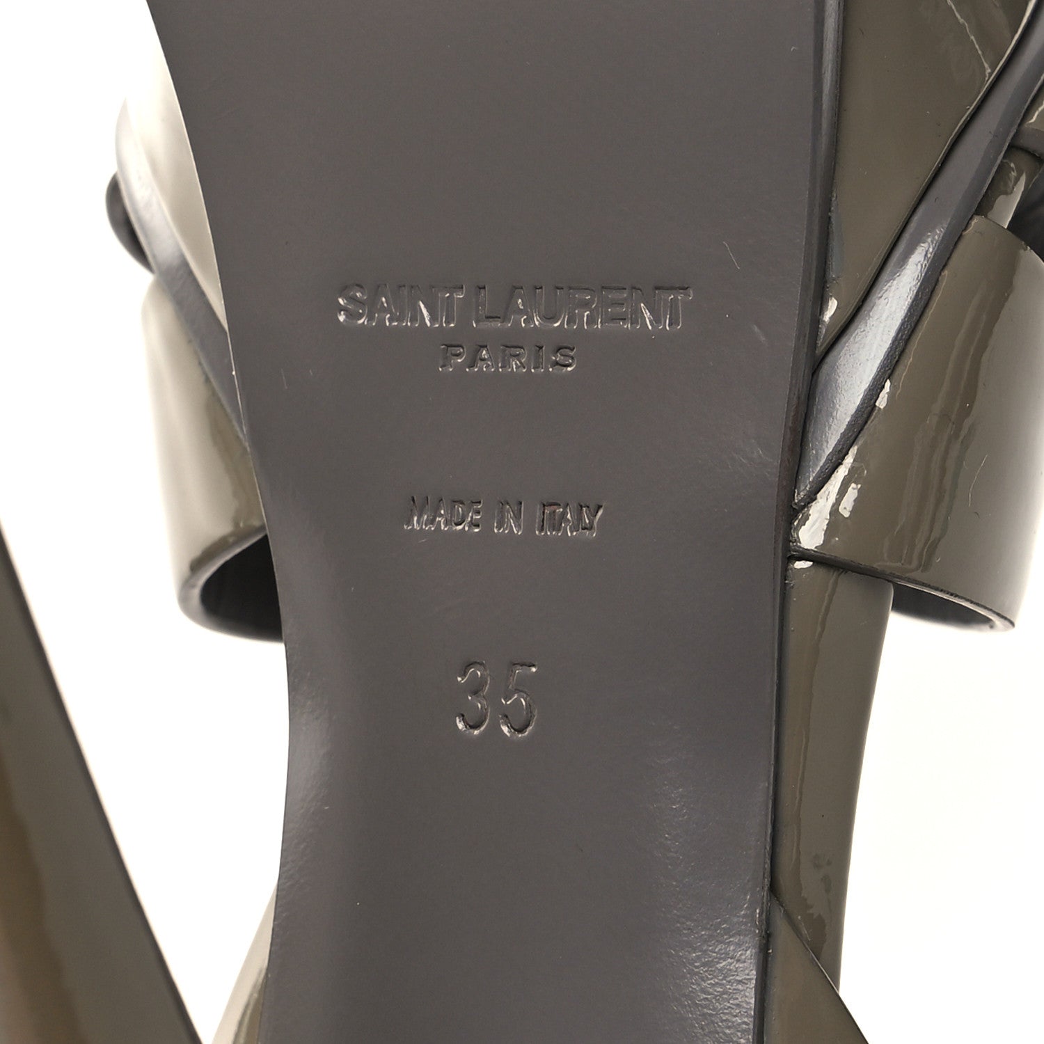 Saint Laurent Patent Tribute 105 Platform Sandals 35 Fog 6 of 8