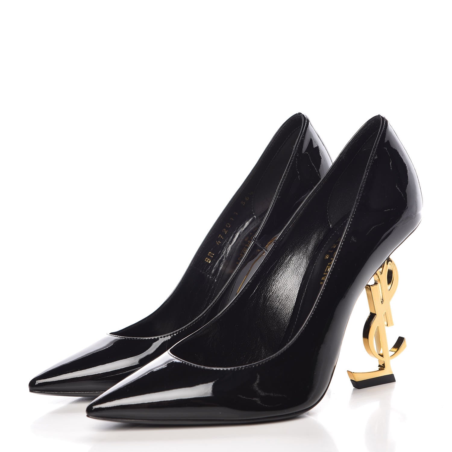 Saint Laurent Patent Opyum 110 Pumps 36.5 Black Gold 3 of 8