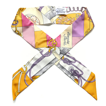 Hermes Silk Cliquetis Twilly Bouton D'Or Mauve 1 of 5