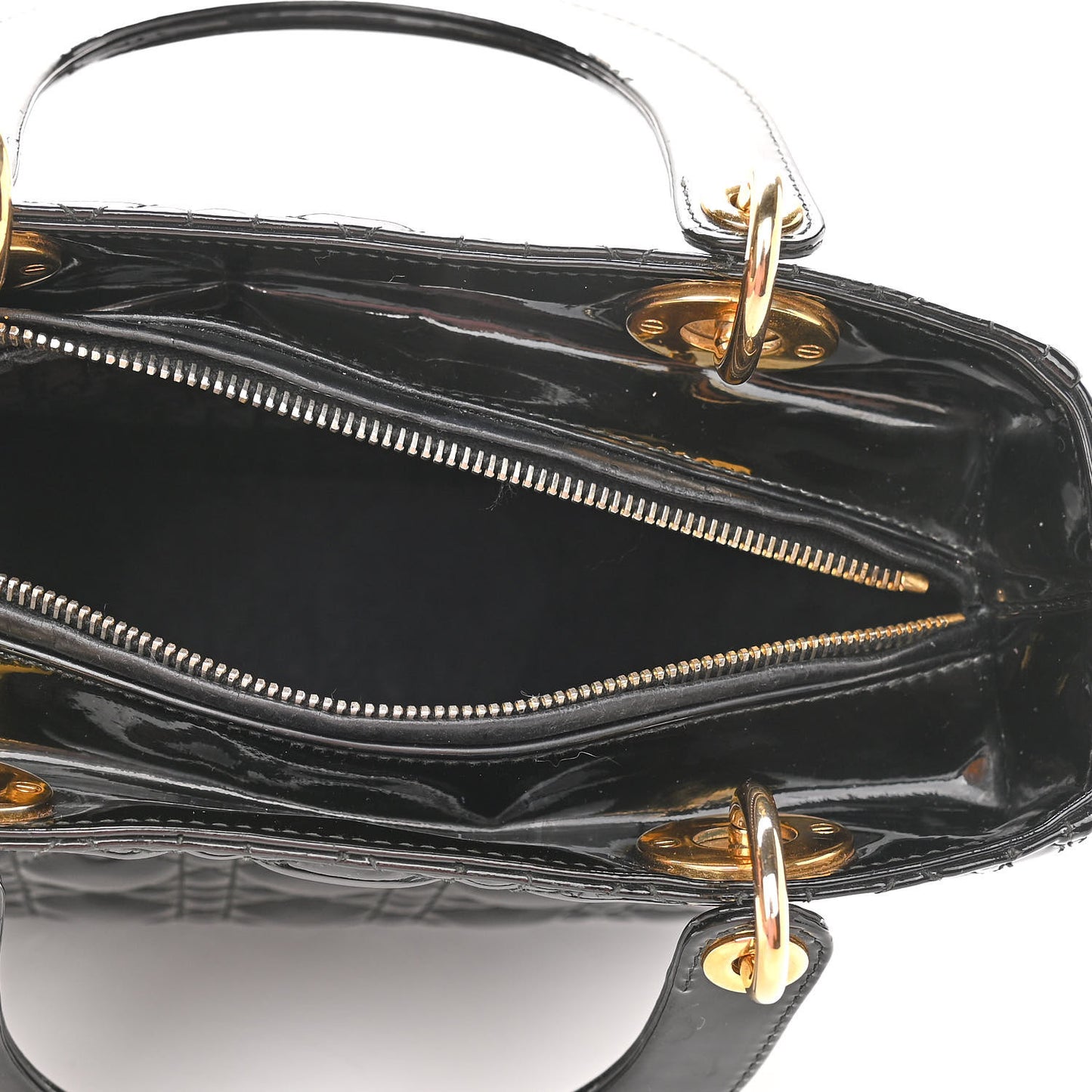 Patent Cannage Medium Lady Dior Black