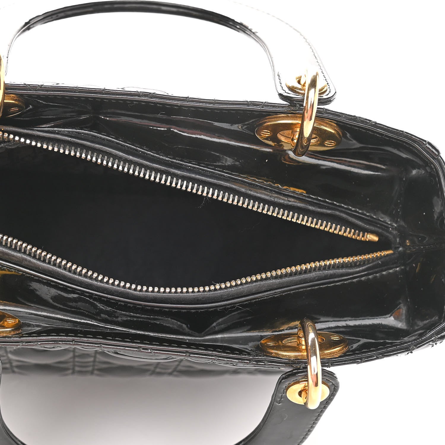 Christian Dior Patent Cannage Medium Lady Dior Black 4 of 10