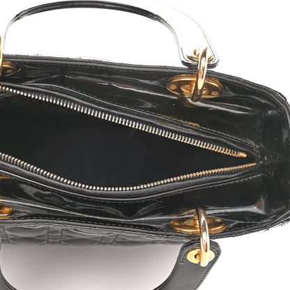 Christian Dior Patent Cannage Medium Lady Dior Black 4 of 10