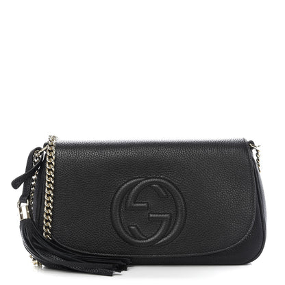 Gucci Pebbled Calfskin Medium Soho Flap Crossbody Black 1 of 9