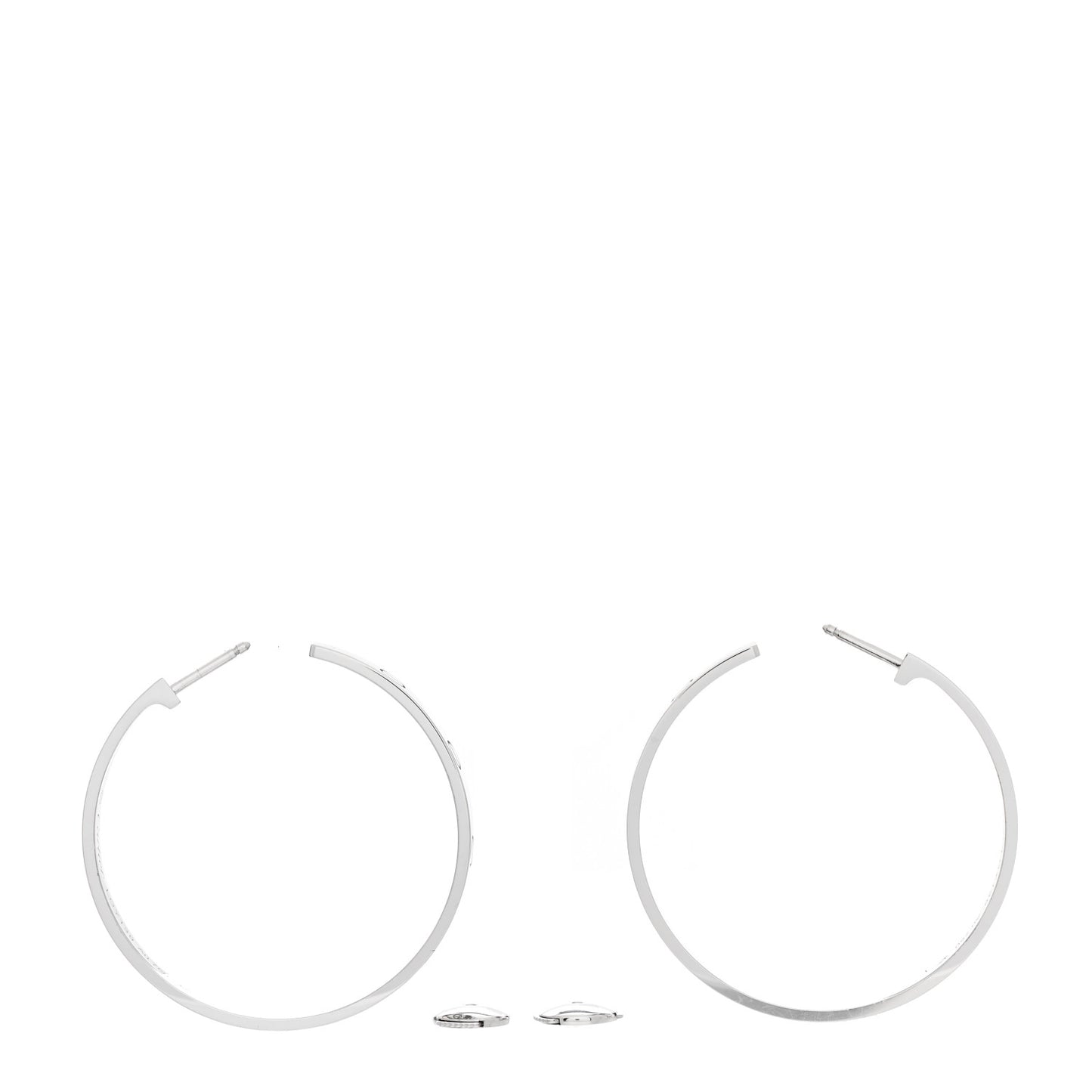 18K White Gold Large LOVE Hoop Earrings