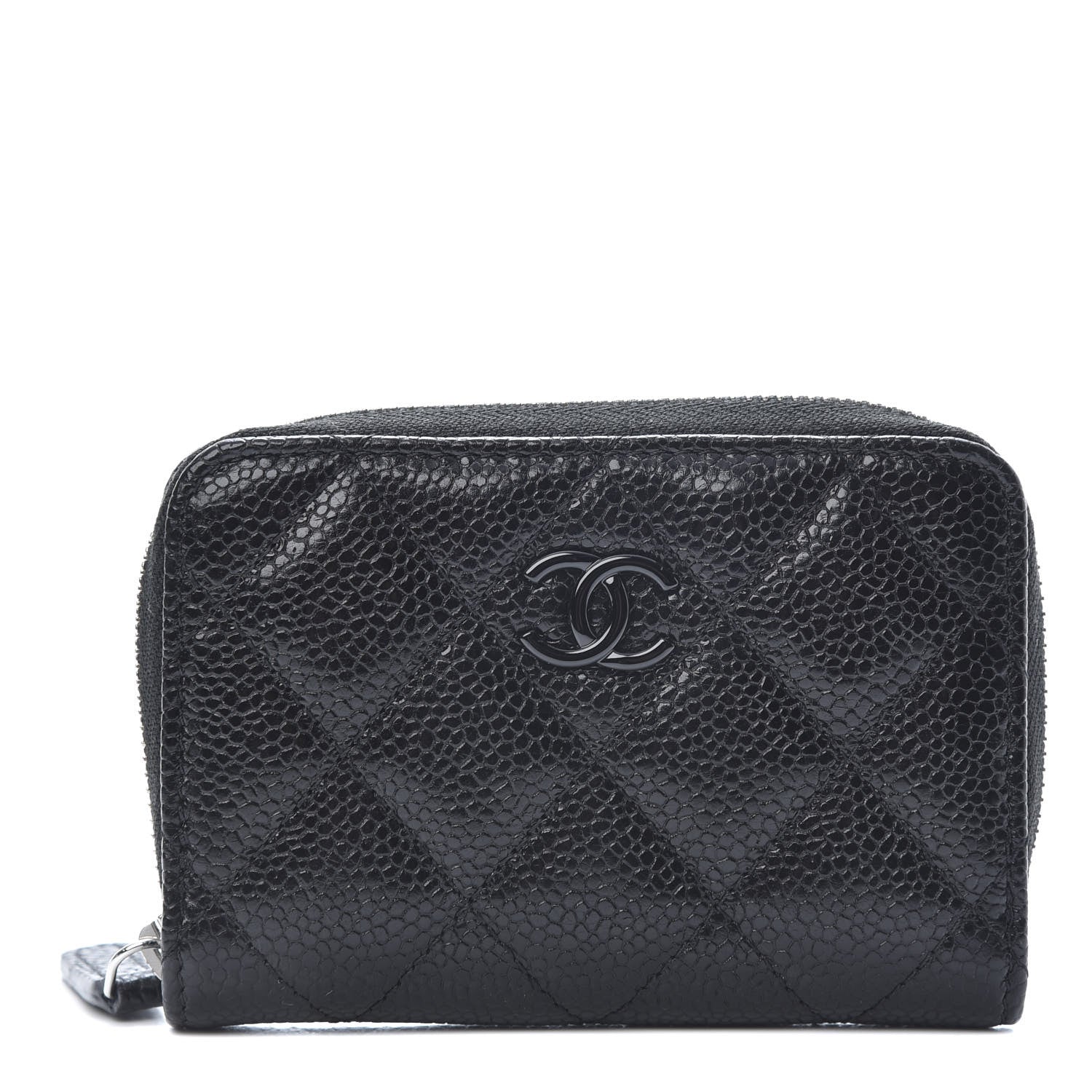 Chanel Caviar Quilted Incognito Zip Coin Purse Black 1 of 8