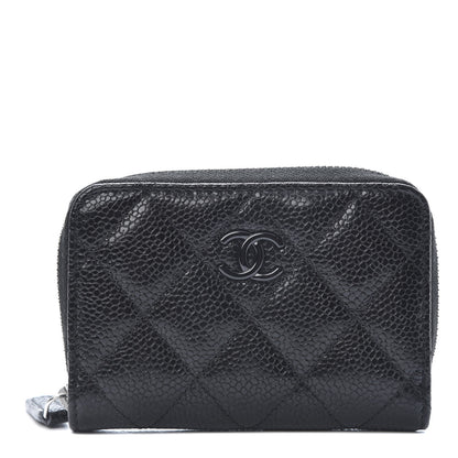 Chanel Caviar Quilted Incognito Zip Coin Purse Black 1 of 8