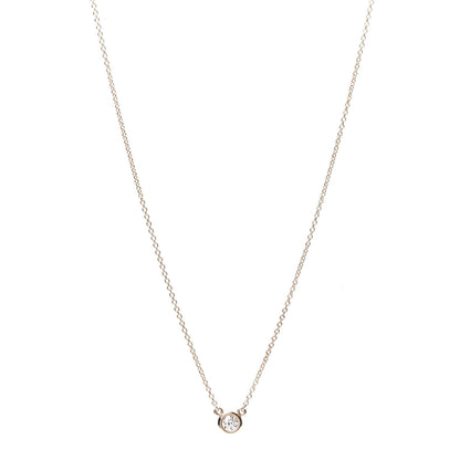 Tiffany 18K Rose Gold Diamond .17ct Elsa Peretti Diamonds by the Yard Pendant Necklace 1 of 7