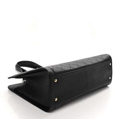 Chanel Grained Calfskin Stitched Large Label Click Shopper Tote Black 4 of 10