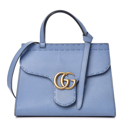 Gucci Calfskin Mini GG Marmont Top Handle Bag Clear Sky Blue 1 of 15