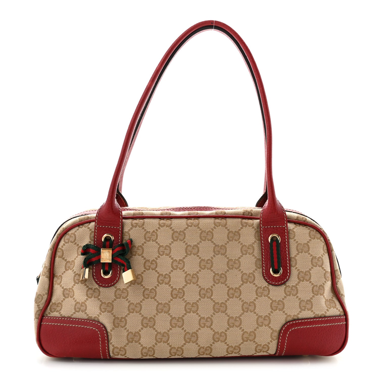 Gucci Monogram Small Princy Satchel Red 1 of 10
