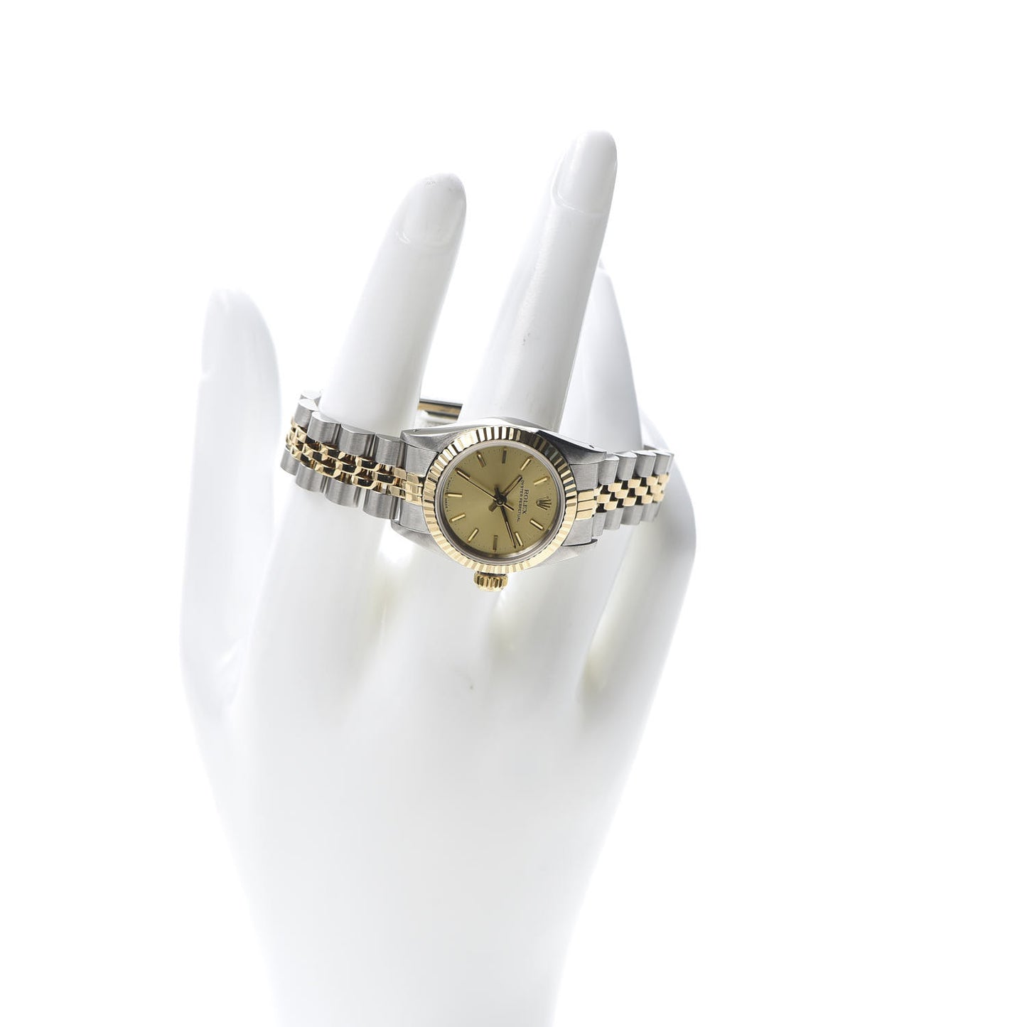 Stainless Steel 18K Yellow Gold 26mm Oyster Perpetual Watch Champagne 69173