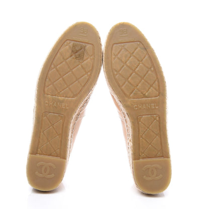 Chanel Lambskin CC Espadrilles 38 Beige Black 5 of 10