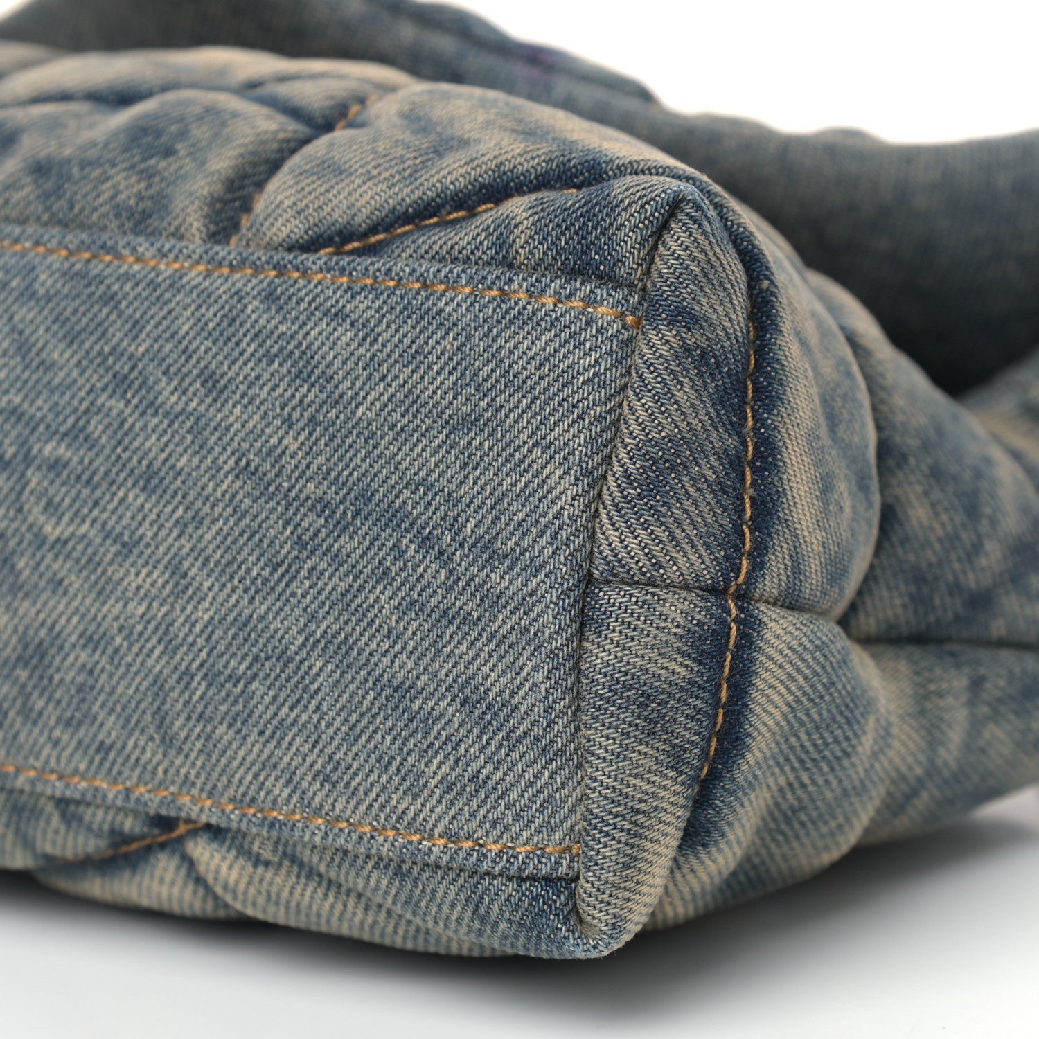 Saint Laurent Denim Quilted Toy Loulou Puffer Monogram Chain Satchel Rodeo Blue 9 of 9
