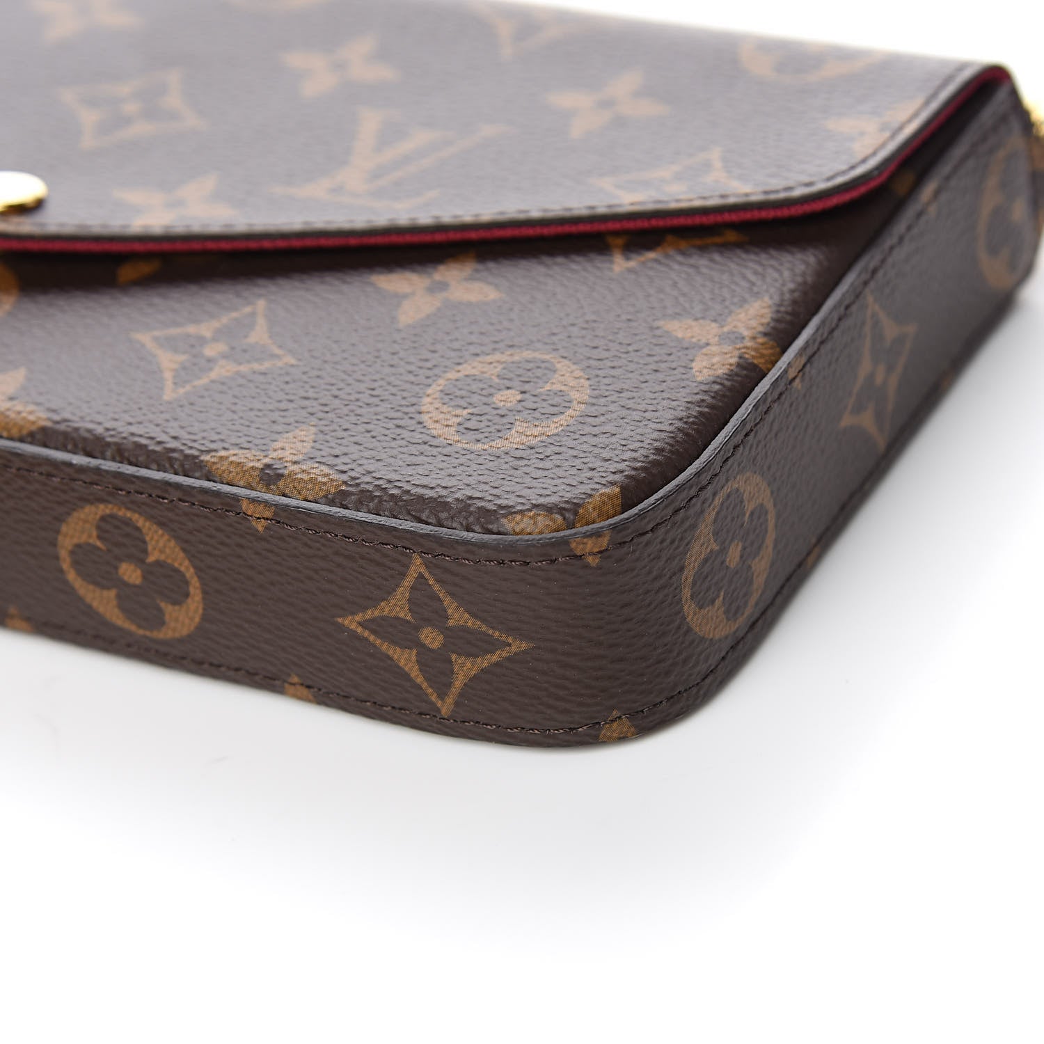Louis Vuitton Monogram Pochette Felicie Chain Wallet Fuchsia 9 of 11