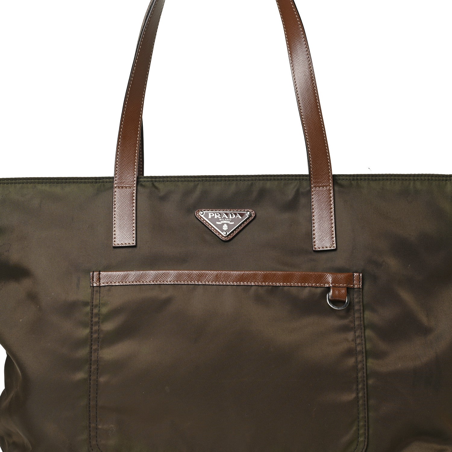 Prada Tessuto Nylon Saffiano Shopping Tote Green 7 of 19