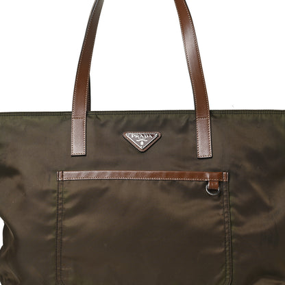 Prada Tessuto Nylon Saffiano Shopping Tote Green 7 of 19