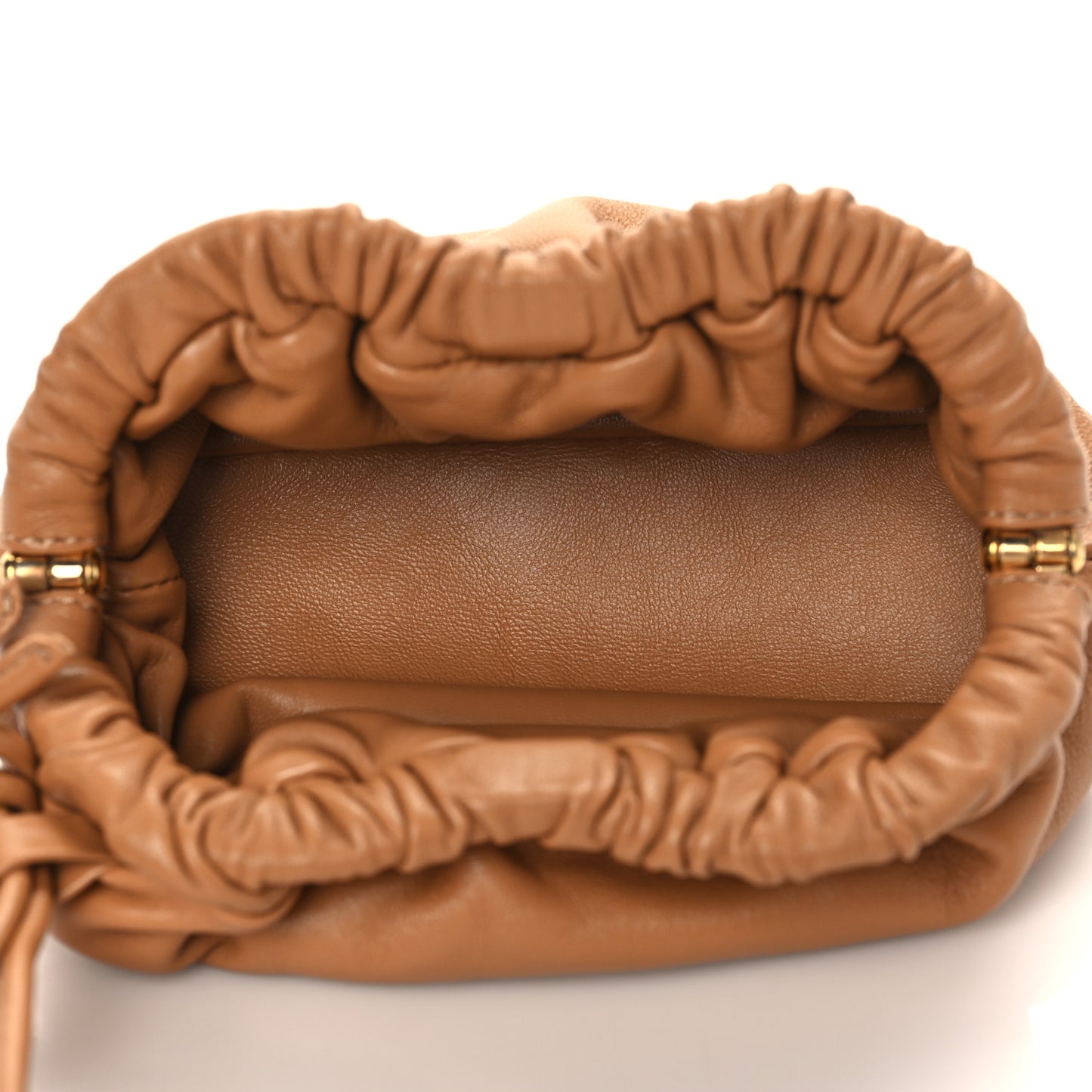 Lambskin Mini Cloud Wristlet Caramel