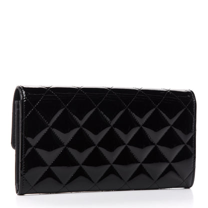 Chanel Patent Quilted Large Flap Wallet Black 3 of 7