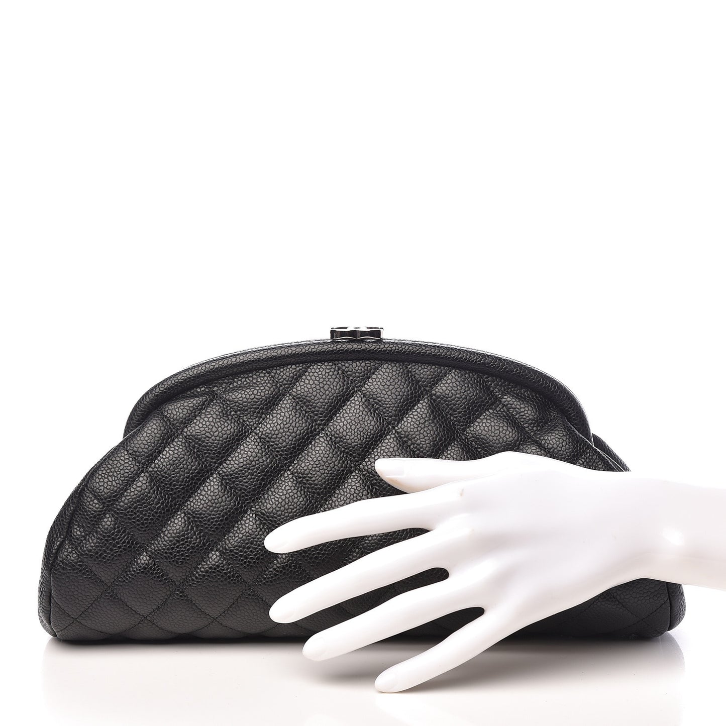 Caviar Quilted Timeless Clutch Black