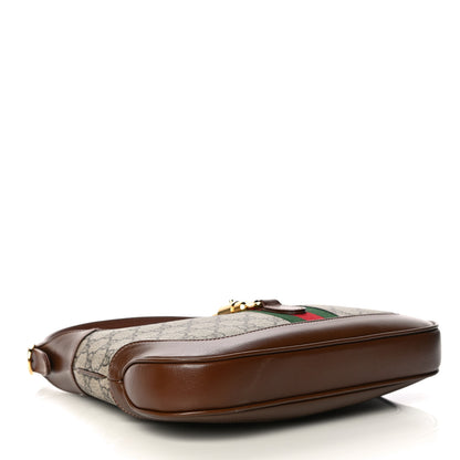 Gucci GG Supreme Monogram Azalea Calfskin Web Small Jackie 1961 Hobo Beige Ebony Brown Sugar 4 of 10