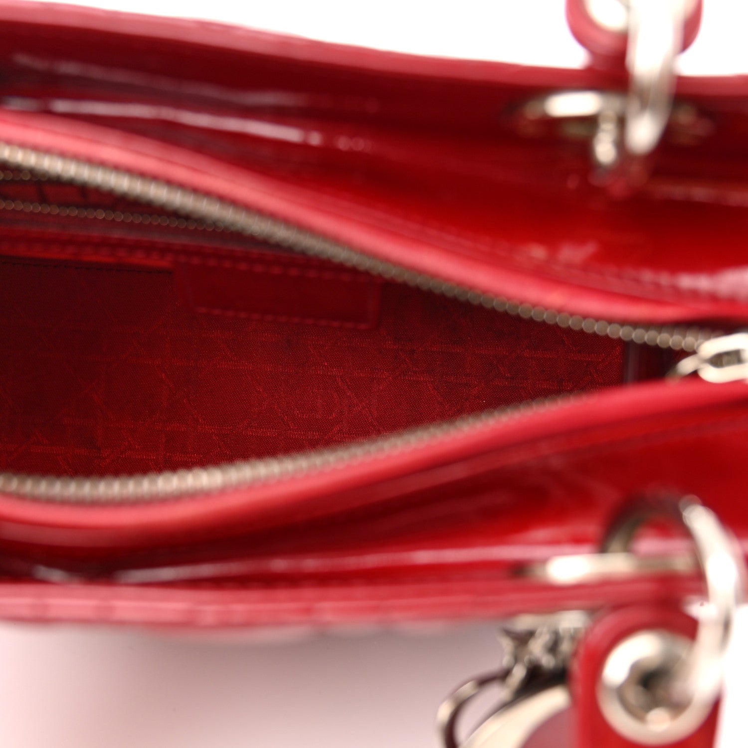 Christian Dior Patent Cannage Medium Lady Dior Red 5 of 12