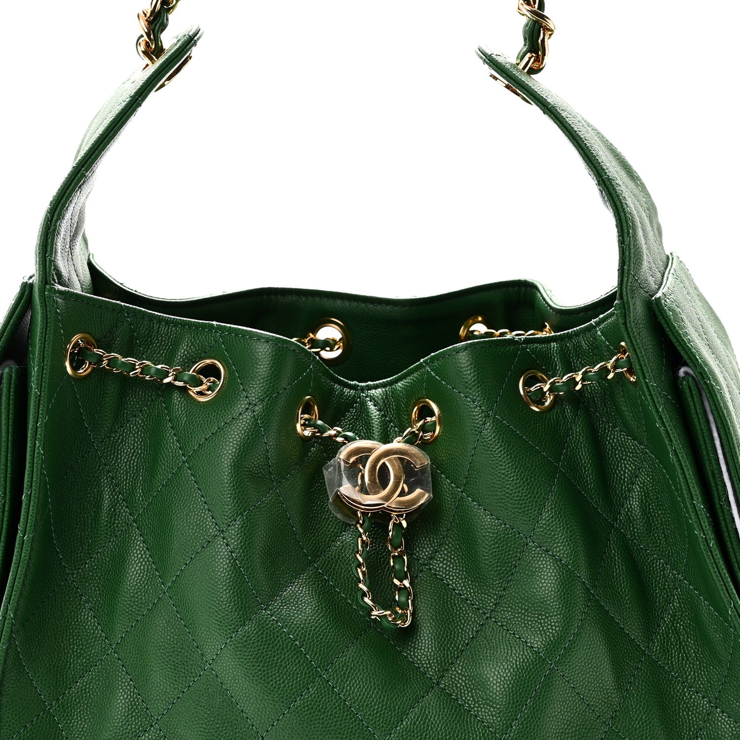 Caviar Quilted Small Chanel 25 Handbag Green