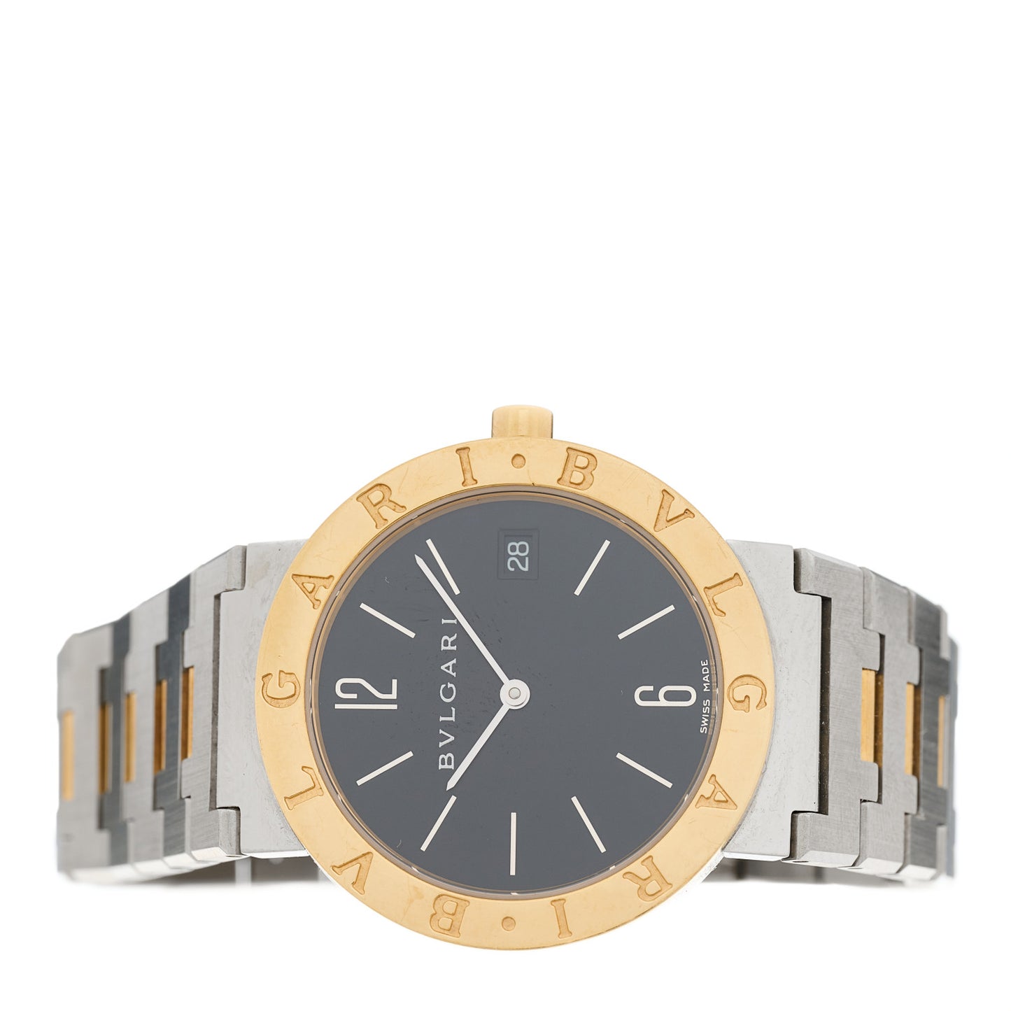 Stainless Steel 18K Yellow Gold 33mm Quartz Watch Black