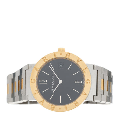 Bulgari Stainless Steel 18K Yellow Gold 33mm Quartz Watch Black 2 of 4